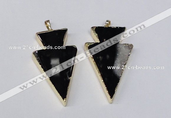 NGP1694 28*50mm - 30*55mm arrowhead agate gemstone pendants