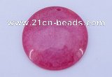 NGP170 2pcs 45mm flat round dyed white jade gemstone pendants