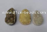 NGP1700 25*35mm - 28*40mm freeform druzy agate gemstone pendants