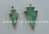 NGP1704 18*38mm - 27*47mm arrowhead australia chrysoprase pendants