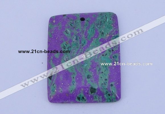 NGP171 2pcs 34*44mm rectangle lapis & malachite gemstone pendants