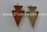 NGP1714 28*50mm - 30*55mm arrowhead agate gemstone pendants