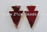 NGP1715 28*50mm - 30*55mm arrowhead agate gemstone pendants