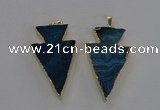 NGP1717 28*50mm - 30*55mm arrowhead agate gemstone pendants