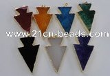 NGP1719 28*50mm - 30*55mm arrowhead agate gemstone pendants