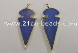 NGP1723 30*65mm arrowhead agate gemstone pendants wholesale