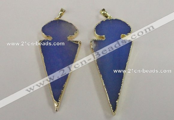 NGP1723 30*65mm arrowhead agate gemstone pendants wholesale