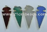 NGP1725 30*65mm arrowhead agate gemstone pendants wholesale