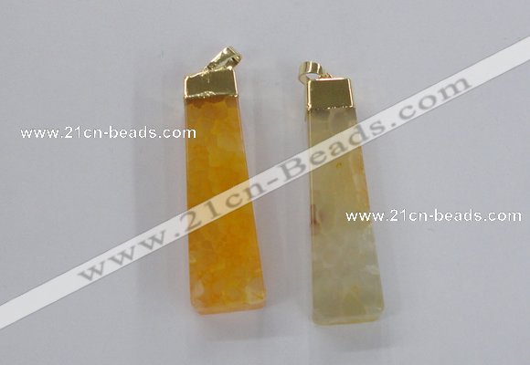 NGP1727 15*55mm trapezoid agate gemstone pendants wholesale