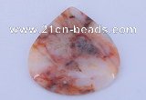 NGP173 2pcs 6*44mm flat teardrop rainbow agate gemstone pendants