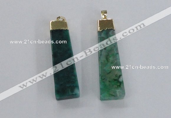 NGP1731 15*55mm trapezoid agate gemstone pendants wholesale