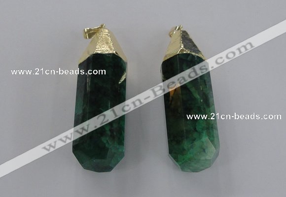 NGP1738 17*60mm faceted nuggets agate gemstone pendants wholesale