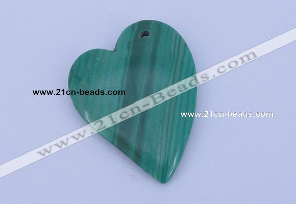 NGP174 2pcs 30*40mm heart synthetic malachite gemstone pendants