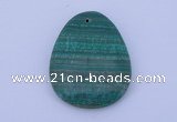 NGP175 2pcs 32*42mm teardrop synthetic malachite gemstone pendants