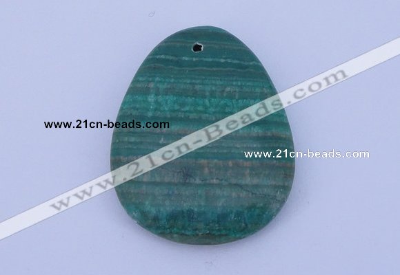NGP175 2pcs 32*42mm teardrop synthetic malachite gemstone pendants