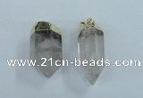 NGP1762 15*35mm - 25*40mm faceted nuggets white crystal pendants