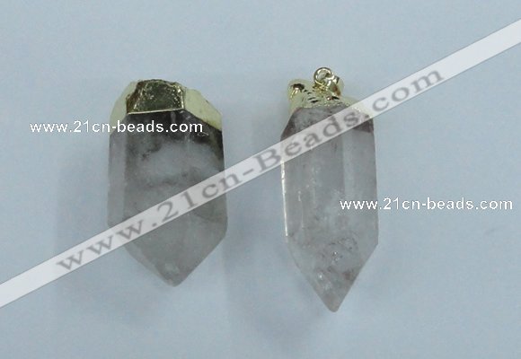 NGP1762 15*35mm - 25*40mm faceted nuggets white crystal pendants