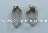 NGP1764 25*55mm - 20*60mm faceted nuggets white crystal pendants