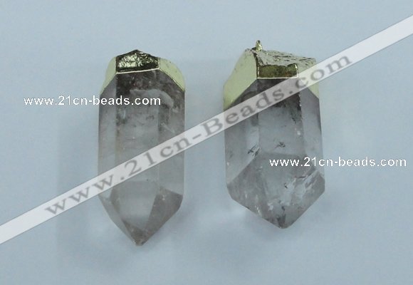 NGP1764 25*55mm - 20*60mm faceted nuggets white crystal pendants