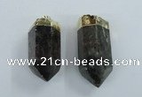 NGP1768 25*55mm - 20*60mm faceted nuggets green phantom quartz pendants