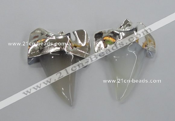 NGP1776 35*45mm - 38*55mm teeth-shaped agate gemstone pendants