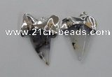 NGP1777 35*45mm - 38*55mm teeth-shaped agate gemstone pendants