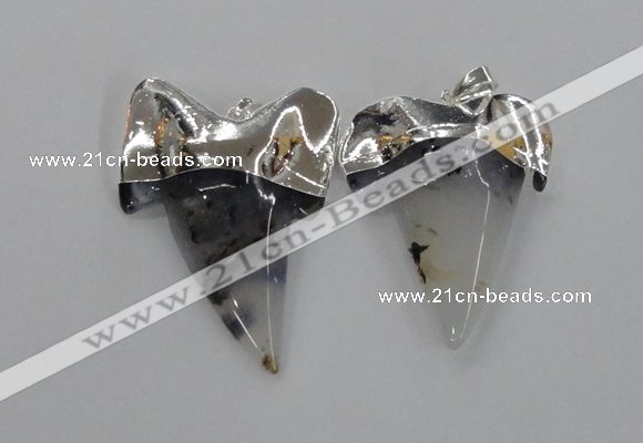 NGP1777 35*45mm - 38*55mm teeth-shaped agate gemstone pendants