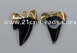 NGP1779 35*45mm - 38*55mm teeth-shaped agate gemstone pendants