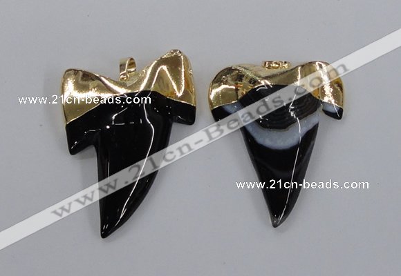 NGP1779 35*45mm - 38*55mm teeth-shaped agate gemstone pendants