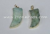 NGP1785 15*35mm - 20*45mm oxhorn druzy agate gemstone pendants