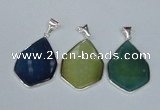 NGP1793 25*40mm freeform agate gemstone pendants wholesale