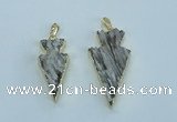 NGP1814 20*38mm - 25*45mm arrowhead druzy agate gemstone pendants