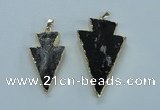 NGP1818 18*38mm - 28*45mm arrowhead druzy agate gemstone pendants