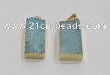 NGP1824 15*30mm - 20*35mm rectangle druzy agate pendants