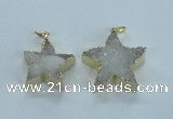 NGP1826 30*32mm - 38*40mm star druzy agate gemstone pendants