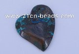 NGP183 40*45mm heart chrysocolla gemstone pendant jewelry