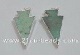 NGP1830 25*45mm arrowhead australia chrysoprase pendants