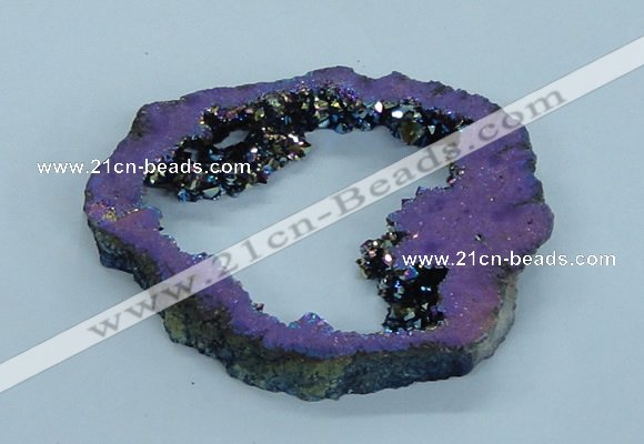 NGP1838 55*75mm - 65*80mm donut plated druzy agate pendants