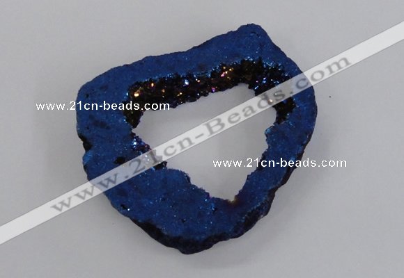 NGP1844 55*75mm - 65*80mm donut plated druzy agate pendants