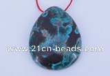 NGP185 30*38mm flat teardrop chrysocolla gemstone pendant jewelry