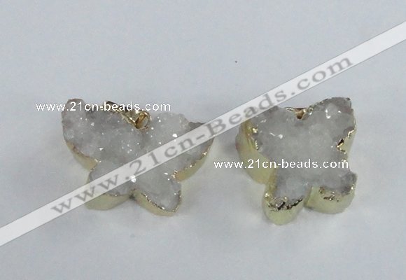 NGP1854 15*20mm - 18*25mm butterfly druzy agate gemstone pendants