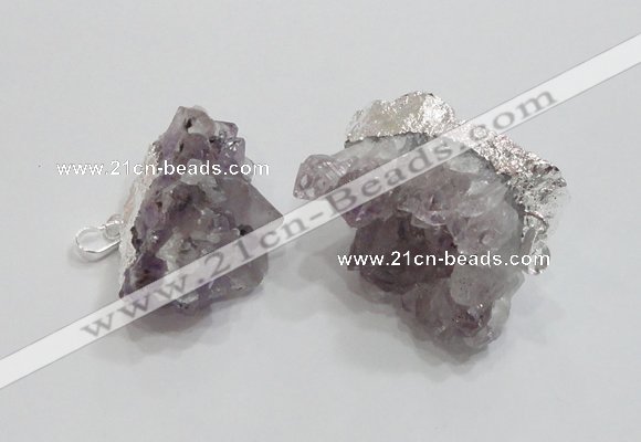 NGP1860 20*25mm - 30*40mm nuggets druzy amethyst pendants