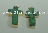 NGP1877 30*45mm - 32*50mm cross druzy agate gemstone pendants