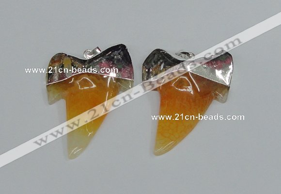 NGP1889 35*45mm - 38*55mm teeth-shaped agate gemstone pendants