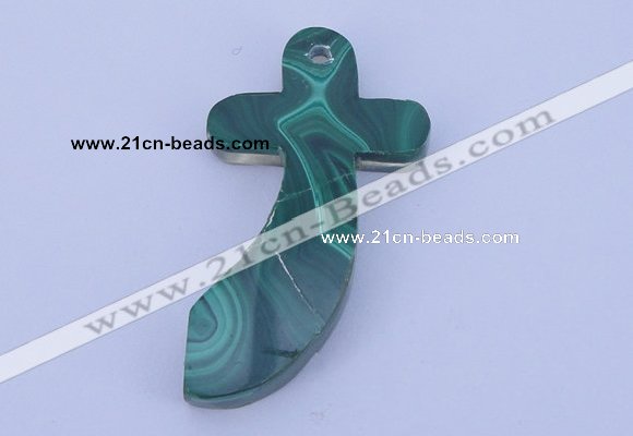 NGP189 29*51mm cross synthetic malachite gemstone pendant jewelry