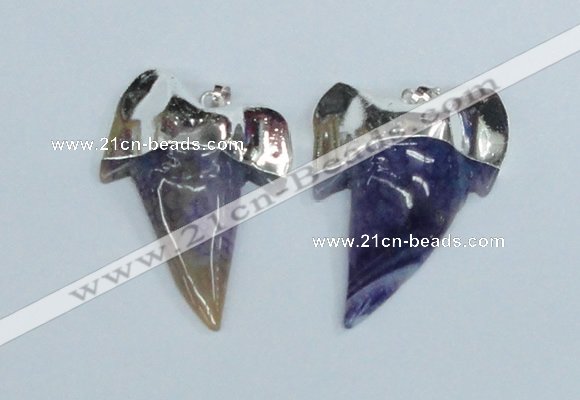 NGP1891 35*45mm - 38*55mm teeth-shaped agate gemstone pendants