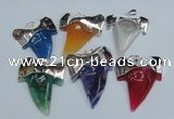 NGP1894 35*45mm - 38*55mm teeth-shaped agate gemstone pendants