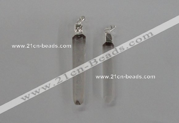 NGP1896 6*50mm - 8*60mm stick white crystal gemstone pendants