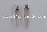 NGP1897 8*50mm - 11*60mm stick white crystal gemstone pendants