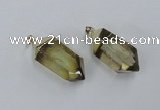 NGP1901 18*38mm - 20*42mm faceted nuggets lemon quartz pendants